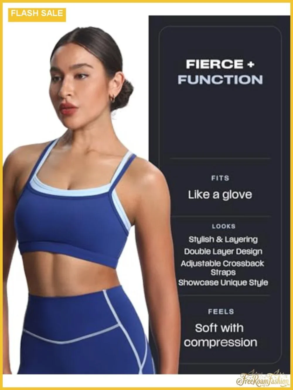 Women's High Impact Sports Bra Double Layer Adjustable Cross-Back Removable Pads